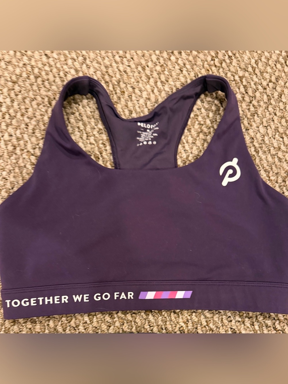 Peloton Purple Racerback Sports Bra Size Medium Like New Condition
